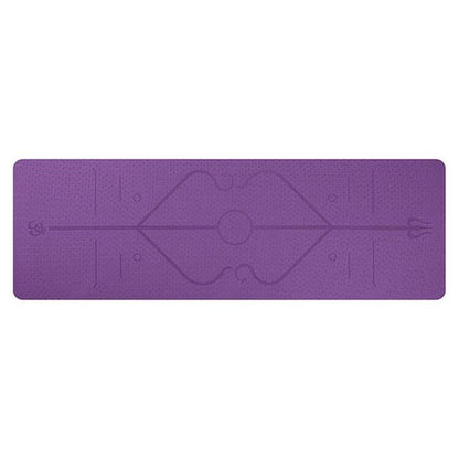 Non-slip Yoga Mat with position lines: Ideal for beginners!