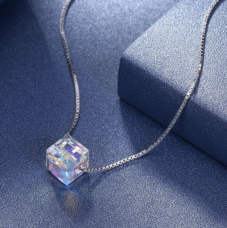 Manifestation Crystal Cube Necklace